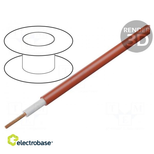 Wire | 1x0.5mm2 | stranded | OFC | PVC | red | 49V | -15÷70°C | 100m | Class: 6