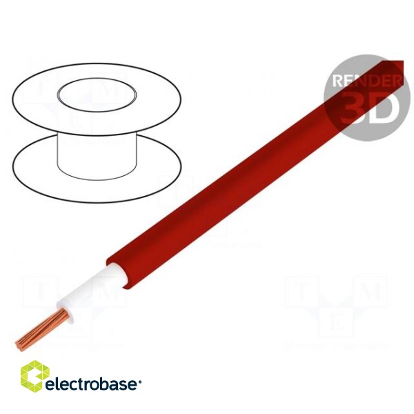 Wire | stranded | OFC | 1x1mm2 | PVC | red | 49V | -15÷70°C | double sheath