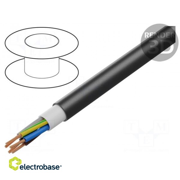 Wire | BiT 1000 Power | 5G6mm2 | stranded | Cu | PVC | black | 600V,1kV