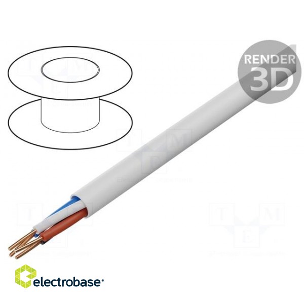 Wire | BiTprotect,YTDY | 4x0.5mm | round | solid | Cu | PVC | white