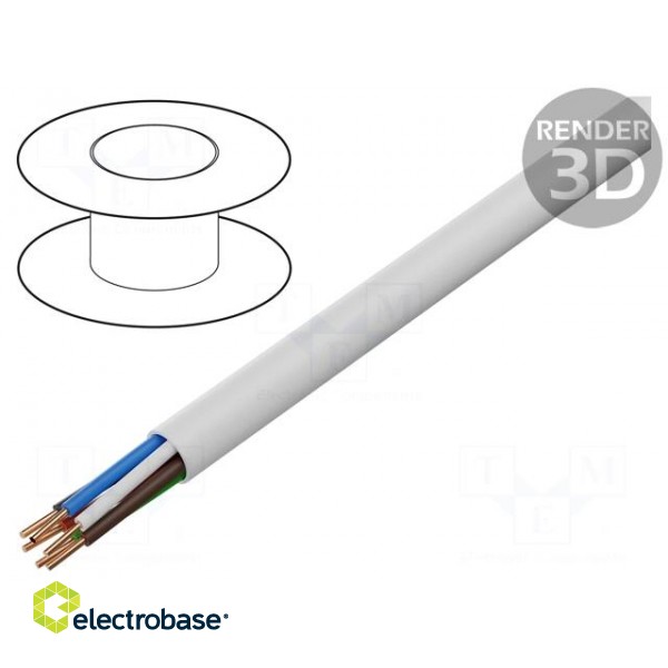 Wire | BiTprotect,YTDY | 6x0.5mm | round | solid | Cu | PVC | white