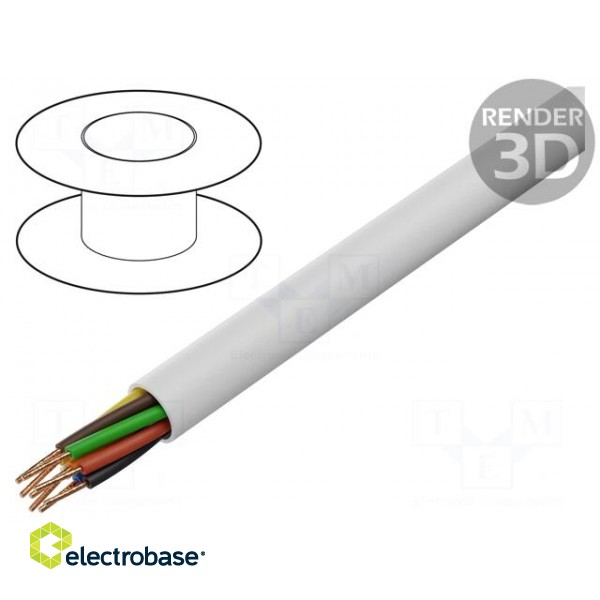 Wire | BiTprotect,YTDY | 8x0.5mm | round | solid | Cu | PVC | white