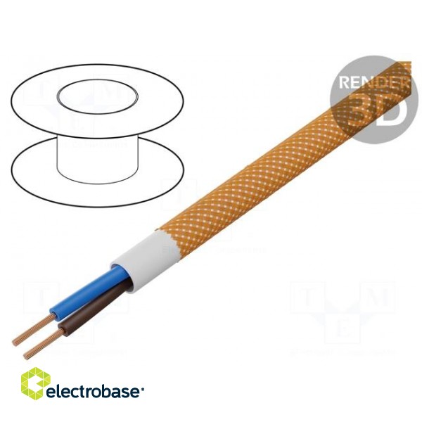 Wire | YTLY | 2x0.5mm2 | round | stranded | Cu | textile | bright orange image 1
