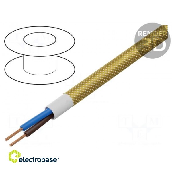 Wire | H03VV-F,OMY | 2x0.75mm2 | round | stranded | Cu | PVC | textile paveikslėlis 1