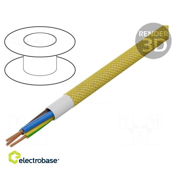 Wire | H03VV-F,OMY | 3G0.75mm2 | round | stranded | Cu | PVC | textile фото 1