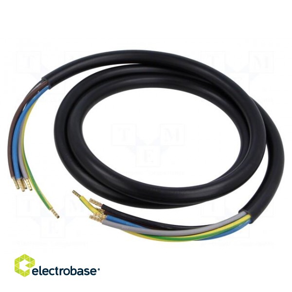 Wire | H05VV-F,OWY | 5G2.5mm2 | round | stranded | Cu | PVC | black | 2m