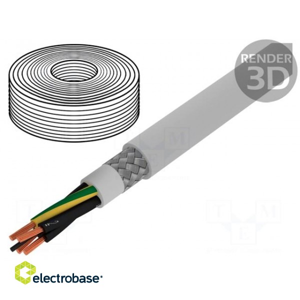 Wire | TOPFLEX-600-C-PVC | 4G2.5mm2 | round | stranded | Cu | PVC | grey