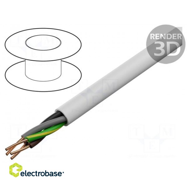 Wire | YDY | 4G1.5mm2 | round | solid | Cu | PVC | white | 450V,750V | 100m