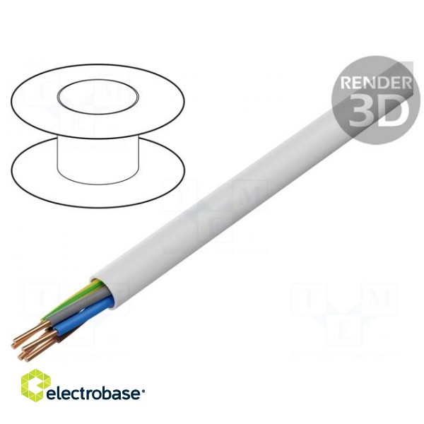 Wire | YDY | 5G6mm2 | round | solid | Cu | PVC | white | 450V,750V | 100m