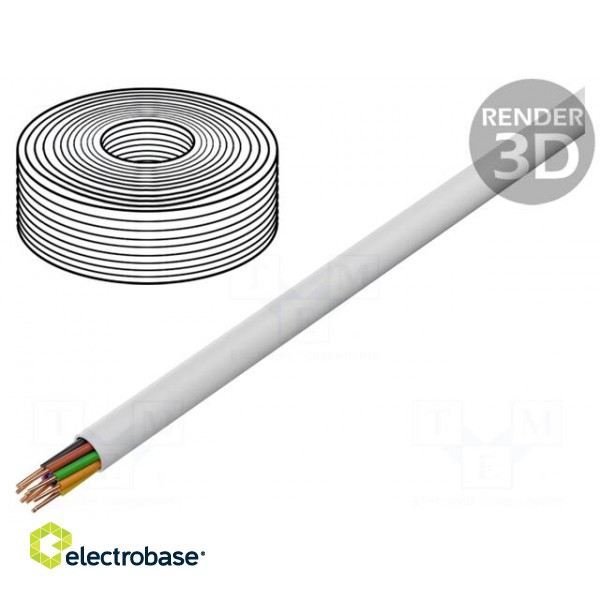 Wire | YTDY | 10x0.5mm | round | solid | Cu | PVC | white | Øcore: 0.5mm