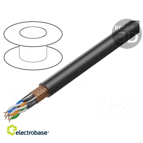 Wire | ETHERLINE® LAN 1000,S/FTP | 4x2x23AWG | 7 | solid | Cu | PE | black