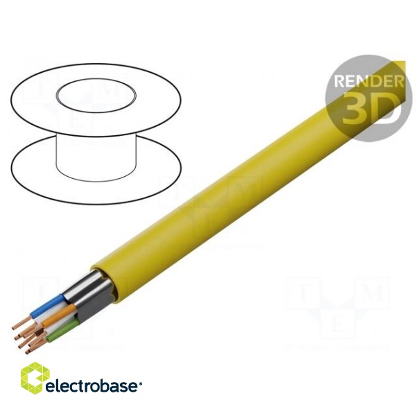 Wire | F/UTP | 5e | stranded | CCA | 4x2x26AWG | PVC | yellow | 100m | 5.6mm