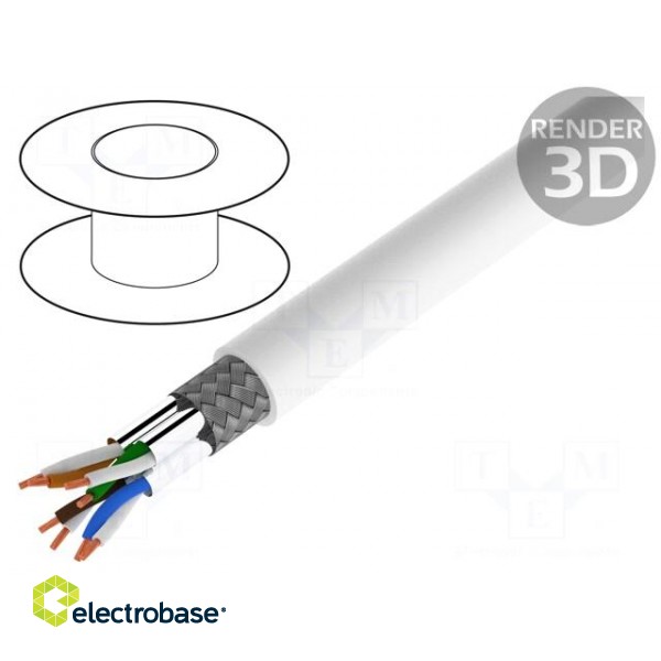 Wire | S/FTP | 7 | industrial Ethernet | stranded | Cu | LSZH | white | 100m