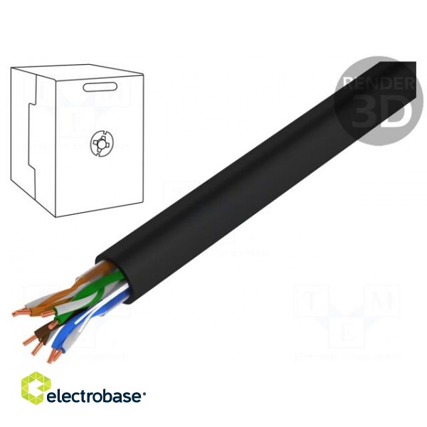 Wire | U/UTP | 4x2x24AWG | 5e | industrial Ethernet | solid | Cu | PE | 500m
