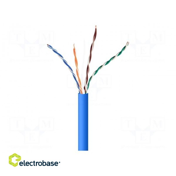Wire | U/UTP | 4x2x24AWG | 5e | solid | CCA | PVC | blue | 305m | Øcable: 5.4mm