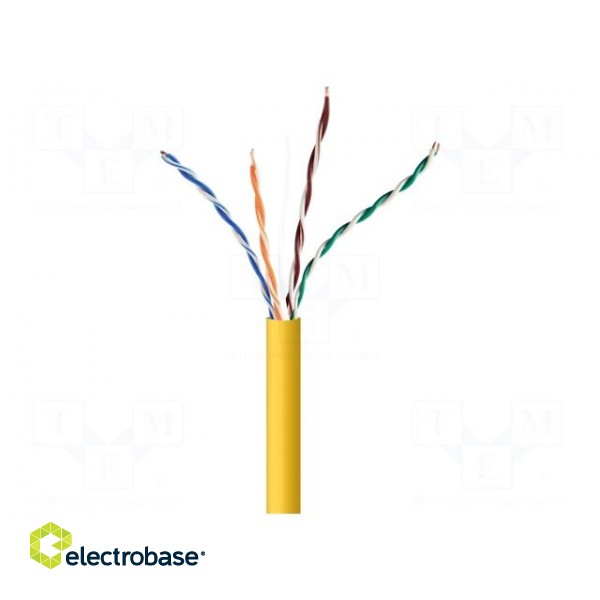 Wire | U/UTP | 4x2x24AWG | 5e | solid | CCA | PVC | yellow | 305m | Cablexpert