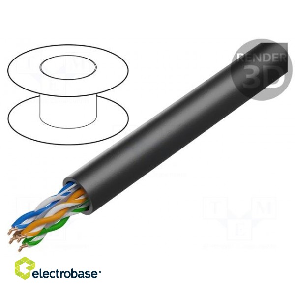 Wire | U/UTP | 4x2x23AWG | 6 | for direct burial,outdoor | solid | Cu | PE