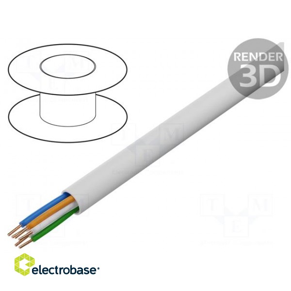 Wire | YTKSY | 3x2x0.5mm | telecommunication | solid | Cu | PVC | white