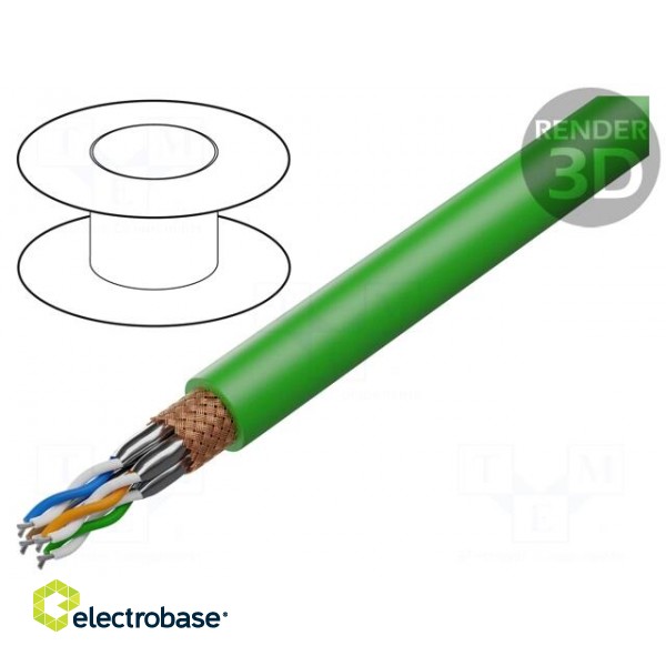 Wire | ETHERLINE® Cat.6a,S/FTP | 4x2x23AWG | 6a | stranded | Cu | PVC