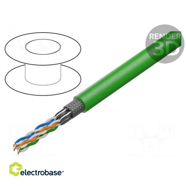 Wire | S/FTP,ETHERLINE® TORSION | 6a | stranded | Cu | 4x2x24AWG | PUR