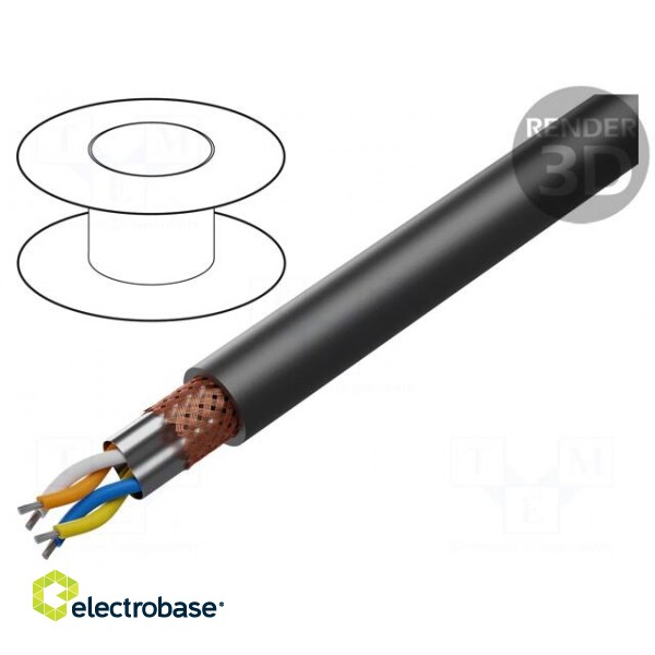 Wire | ETHERLINE® TRAIN,SF/UTP | 1x4x0.5mm2 | 5e | stranded | Cu | black