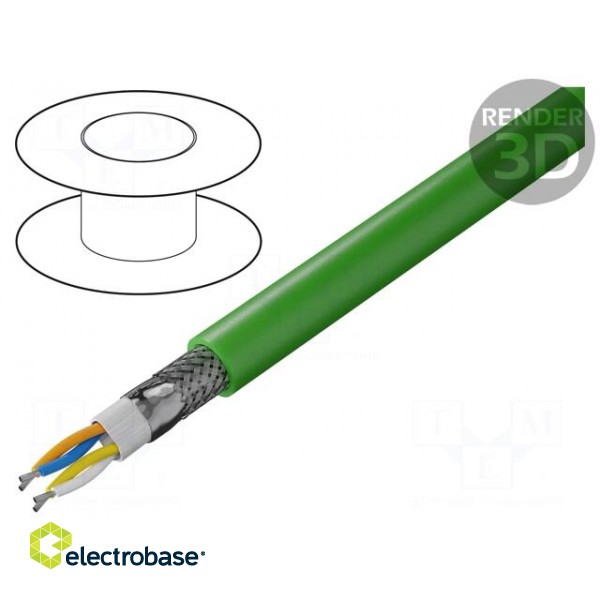 Wire | HELUKAT® PROFInet C | 2x2x22AWG | PROFINET | 5e | stranded | Cu