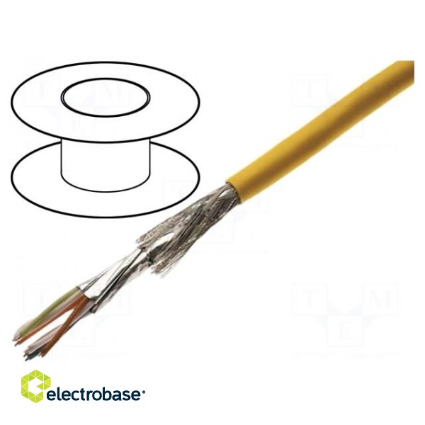 Wire | S/FTP | industrial Ethernet | 7 | solid | Cu | 4x2x23AWG | PUR | 100m