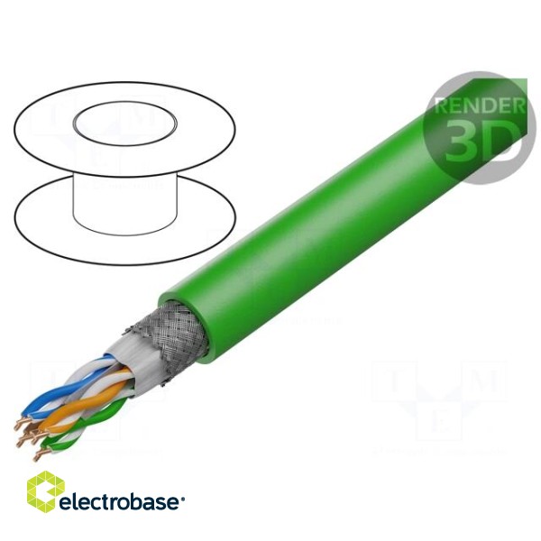 Wire | SF/UTP | 4x2x22AWG | industrial Ethernet | 6a | solid | Cu | PVC
