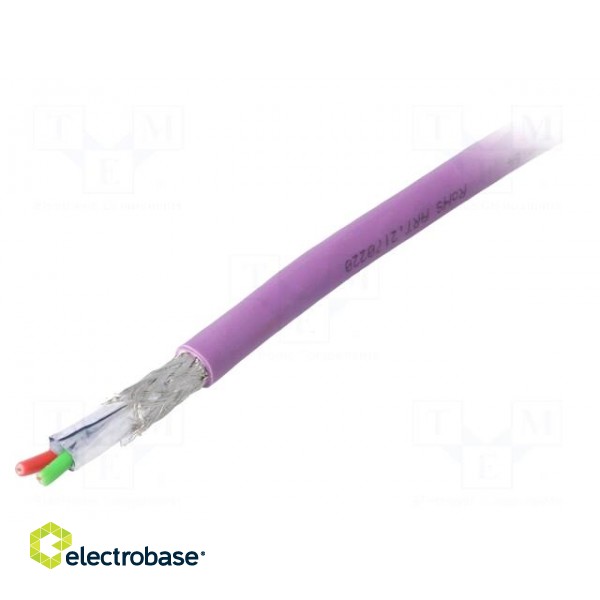Wire | automatics | 1x2x0,64mm2 | solid | Cu | PVC | violet | CPR: Eca | 250V
