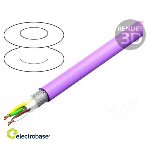 Wire | 2x2x0.34mm2 | CAN bus | stranded | Cu | PVC | violet | 250V | none