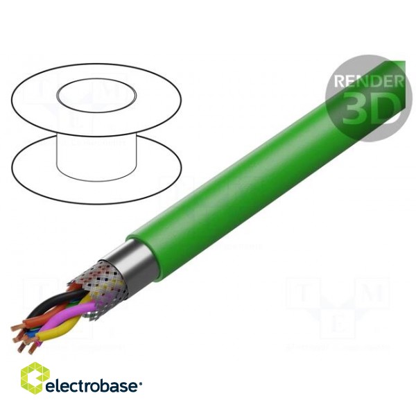 Wire | 1x2x22AWG,2x2x25AWG | HMC-BUS | stranded | Cu | PUR | green | none