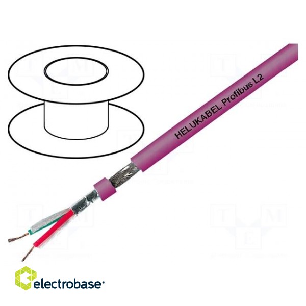 Wire | 1x2x22AWG | PROFIBUS | solid | Cu | PVC | violet | none