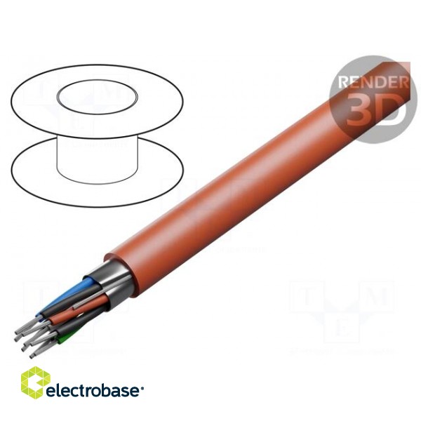 Wire | 4x2x24AWG | RS232,outdoor | stranded | Cu | FEP | red | 152m | 300V