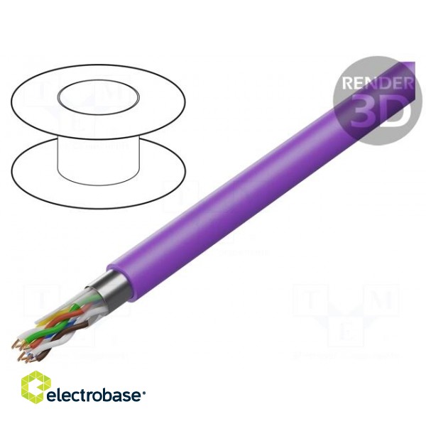 Wire | 4x2x0.8mm | EiB/KNX,outdoor | solid | Cu | PVC | violet | CPR: Eca