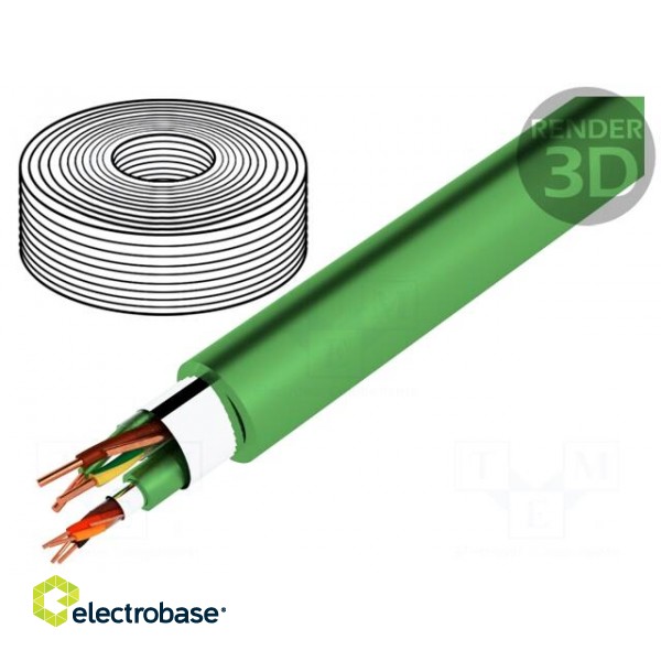 Wire | 2x2x0.8mm2,3x1.5mm2 | solid | Cu | PVC | green | 12.7mm | CPR: Eca