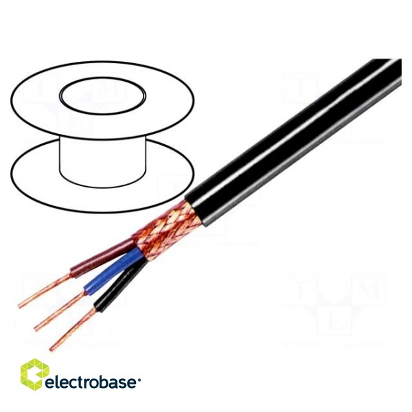 Wire | 3x1mm2 | braid made of copper wires | PVC FirestoP® | black
