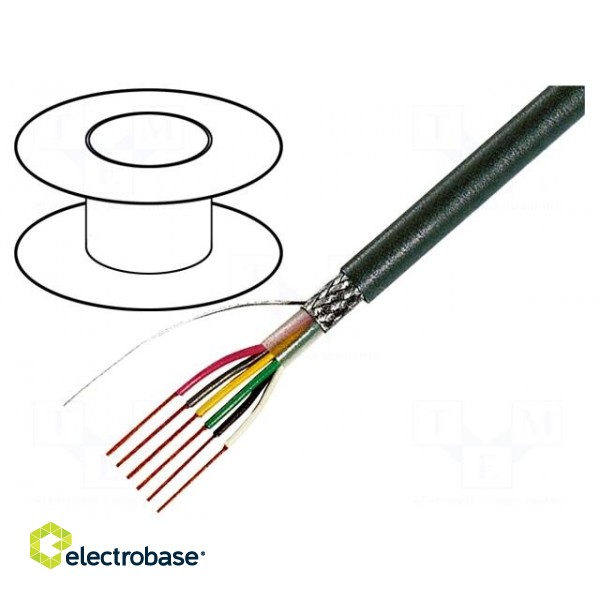 Wire | 4x0.14mm2 | shielded,tinned copper braid | PVC | grey | 49V