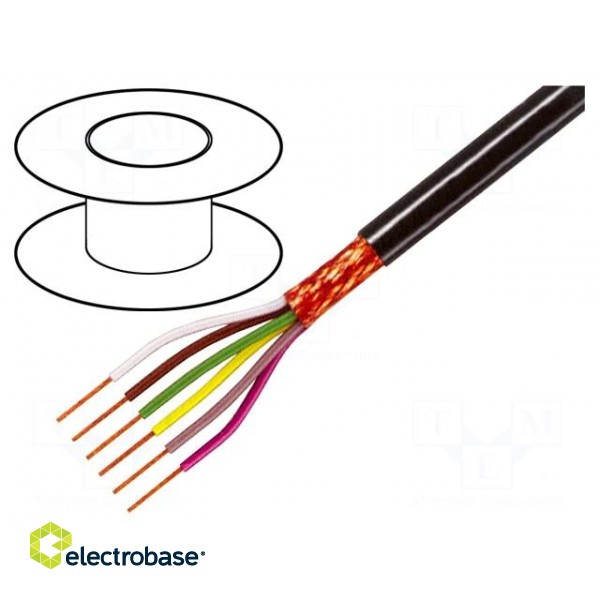 Wire | 6x0,5mm2 | braid made of copper wires | PVC FirestoP® | black