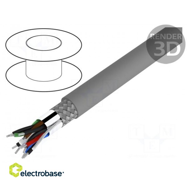 Wire | Alpha Essential C&C | 5x2x28AWG | PVC | dark grey | 300V | 30,5m
