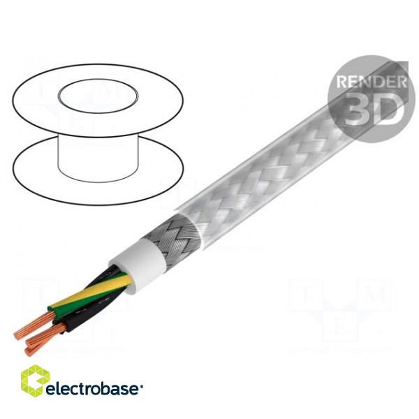 Wire | BiT 500 CY | 3G1mm2 | shielded,tinned copper braid | PVC