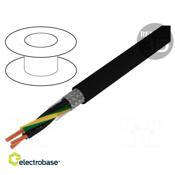 Wire | JZ-500-C | 3G1mm2 | tinned copper braid | PVC | black | 300/500V