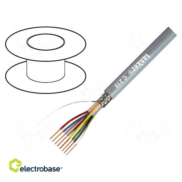 Wire | LiY-CY | 4x0,25mm2 | tinned copper braid | PVC | grey | 100m