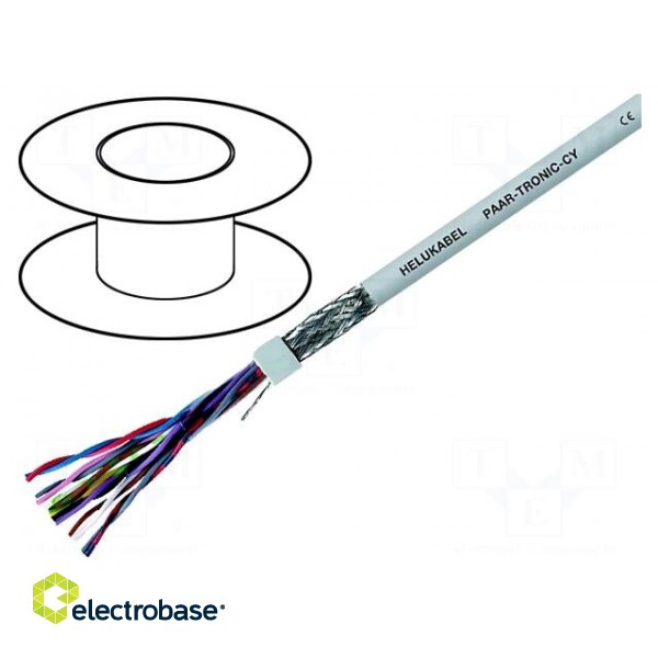 Wire | LiYCY-P | 4x2x0,14mm2 | tinned copper braid | PVC | grey | 350V