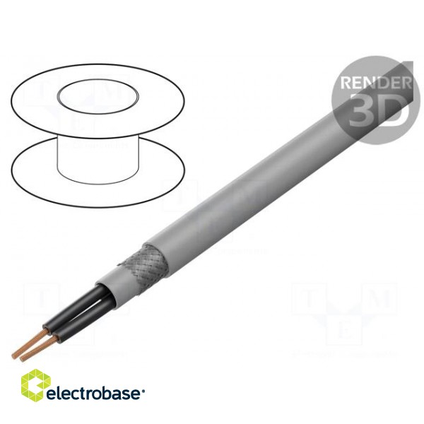 Wire | ÖLFLEX® CLASSIC 400 CP | 2x1mm2 | PUR | grey | 300V,500V
