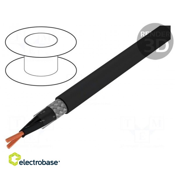 Wire | OZ-500-C | 2x1.5mm2 | shielded,tinned copper braid | PVC