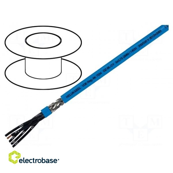 Wire | OZ-BL-CY | 4x1,5mm2 | tinned copper braid | PVC | blue | 300/500V