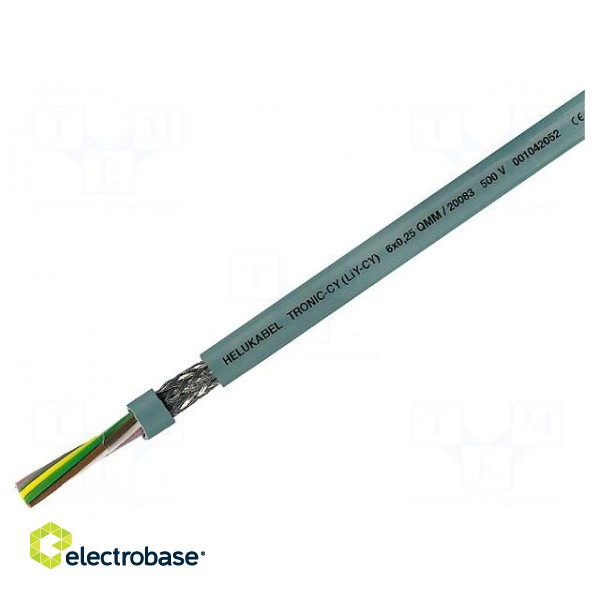 Wire | LiY-CY | 12x0.14mm2 | shielded,tinned copper braid | PVC | grey