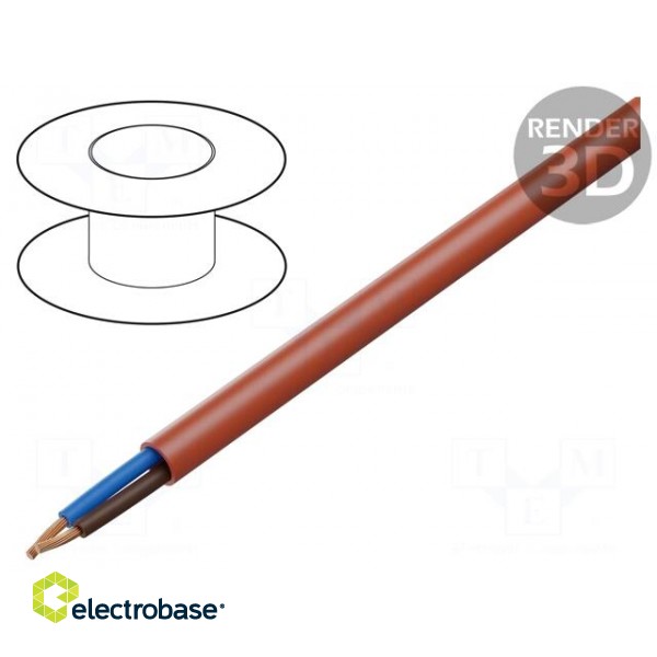 Wire: mains | HLGs | 2x1.5mm2 | Insulation: LSZH | Colour: red | Core: Cu