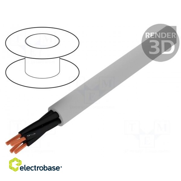 Wire | JZ-500 | 4x0.5mm2 | unshielded | 300V,500V | Cu | stranded | grey