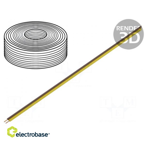 Wire | LiYz | 2x0.08mm2 | 60V | Package: 5m | Cu | stranded | brown,yellow